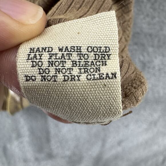 Gimnicks by BKE Thermal Top S Mustard Rib Cable Knit Crew Neck Key Hole Stretch - Picture 13 of 13